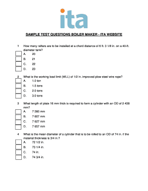 Boilermaker Test Questions and Answers PDF  Form