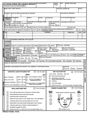 Alcohol Influence Report  Form