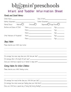 Infant Information Sheet