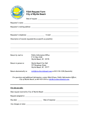  FOIA Request Form City of Myrtle Beach the City of Myrtle Beach 2015-2024