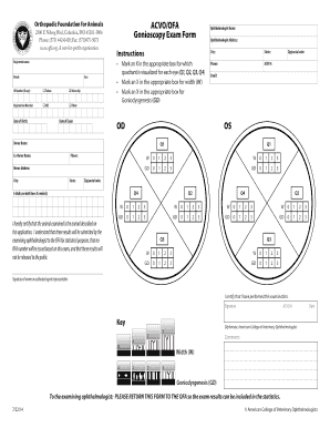 Gonioscopy Documentation  Form