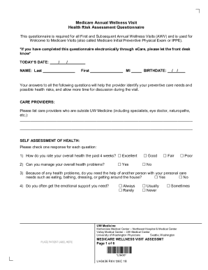 Welcome to Medicare Visit Template  Form