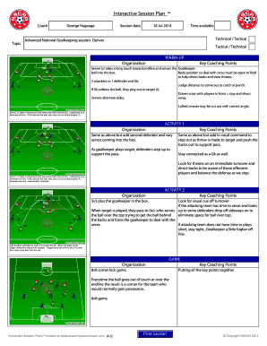 NSCAA Conference Interactive Session Plan Interactive Session Plan Created by Academy Soccer Coachcouk with Session Diagram Uplo  Form