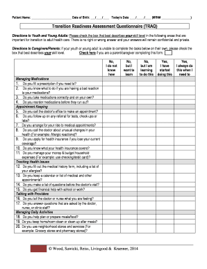 Traq Questionnaire  Form