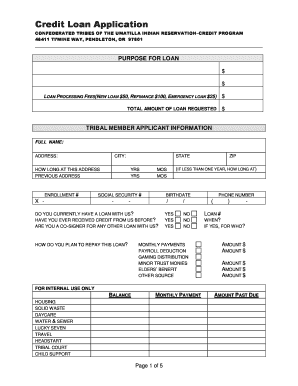 Ctuir Loan Application  Form