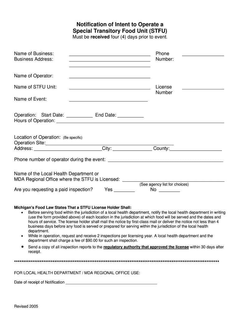  Notice of Intent to Operate  Ottawa County Michigan  Miottawa 2005