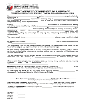 Joint Affidavit Form