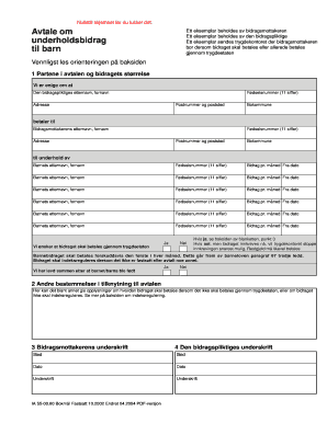 Avtale Om Underholdsbidrag Til Barn Velferdsalliansen Velferdsalliansen  Form