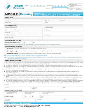 Telkom International Roaming Form PDF