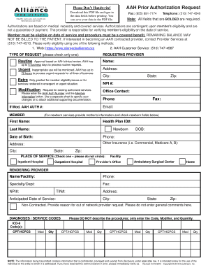 Alameda Alliance Prior Authorization Form