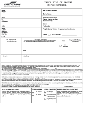 Truck Bill  Form