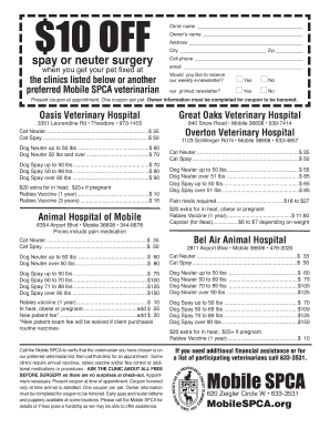 Spca Coupon  Form