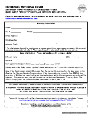 Atty Negotiation Request Form City of Henderson