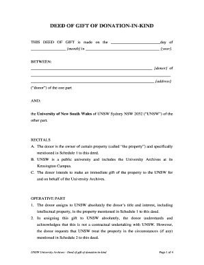 Deed of Goft  Form