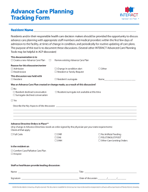 Advance Care Planning Template  Form
