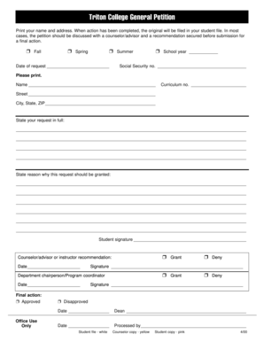 Triton College General Petition Form