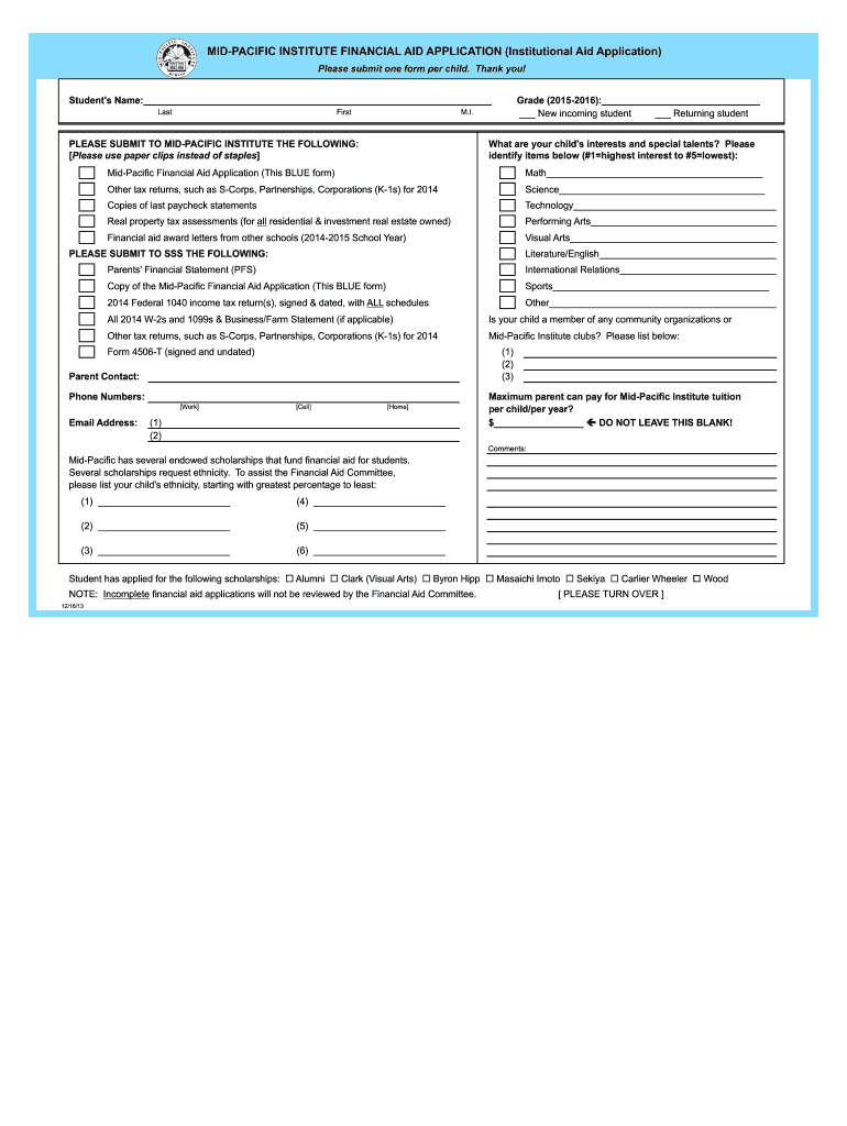 Get and Sign Mid Pacific Aid 2013-2022 Form