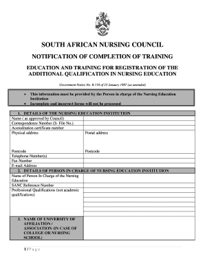 Sanc Additional Qualification  Form