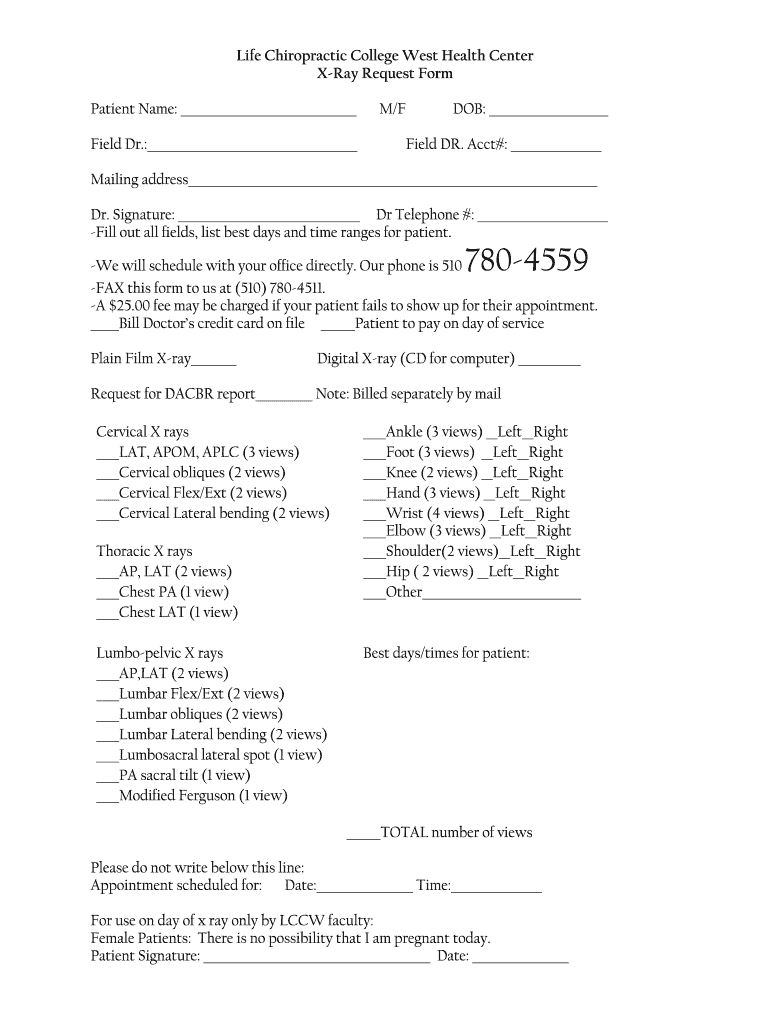 Get and Sign Chiropractic X Ray Report Template  Form