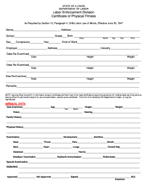  Physical Fitness Form for Students 2008