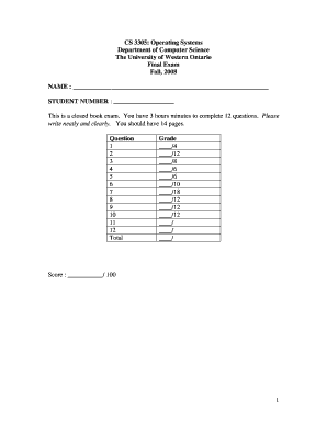 Final Computer Science University of Western Ontario Csd Uwo  Form