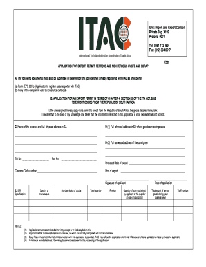 Itac Application Forms