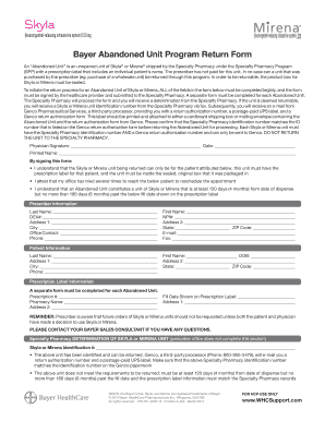 Bayer Abandoned Unit Program  Form