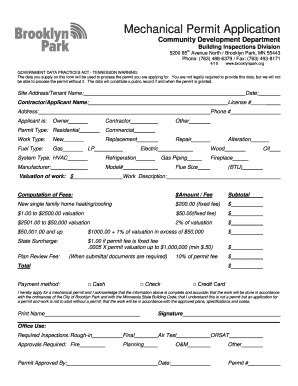  Mechanical Permit Application Brooklyn Park Brooklynpark 2015