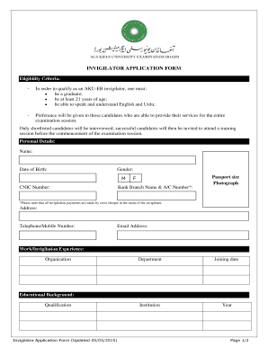 Aku Eb Invigilation  Form