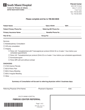 SMH4092 Center for Women &amp; Infants Fibroid Center Referral Indd  Form