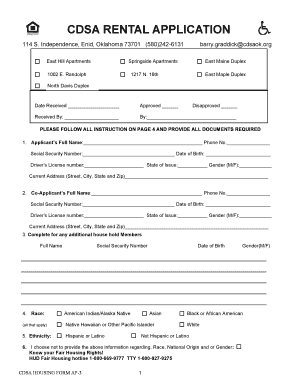 Cdsa Enid Ok  Form