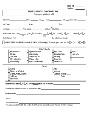 Sst Meeting Template  Form
