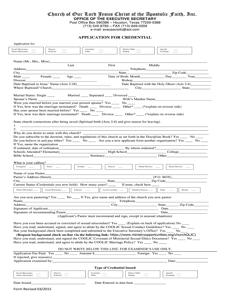  Application for Credential  COOLJC  I B5z 2015-2024