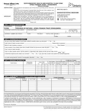 Great West Life Health Care Claim OPTrust  Form