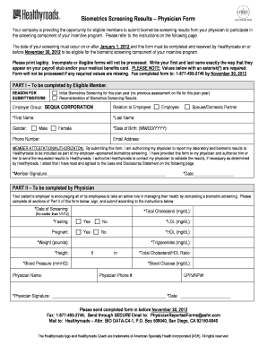 Healthyroads Biometric Screening Form