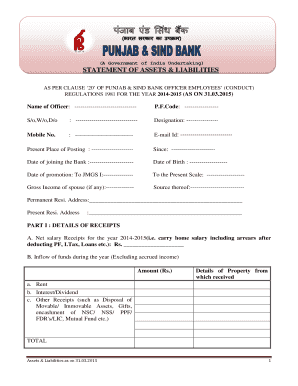 Assets and Liabilities Format