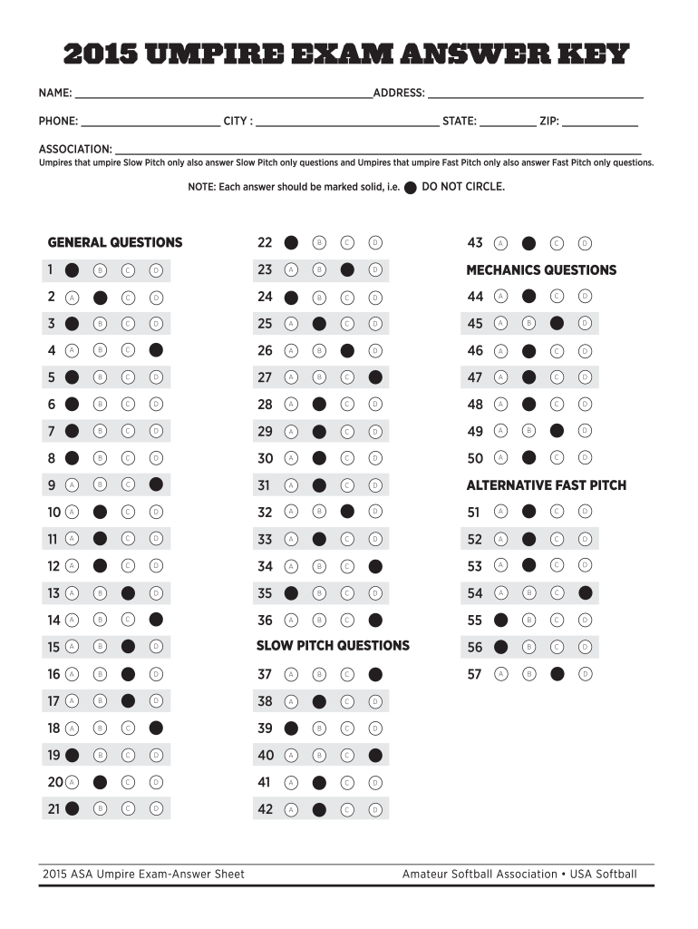  Usa Softball Umpire Exam Answers 2015-2024