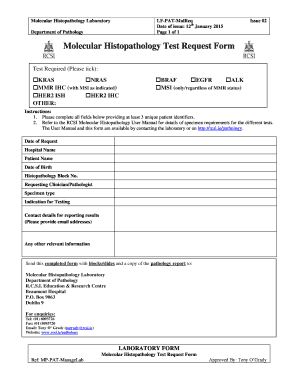 Histopathology Request Form