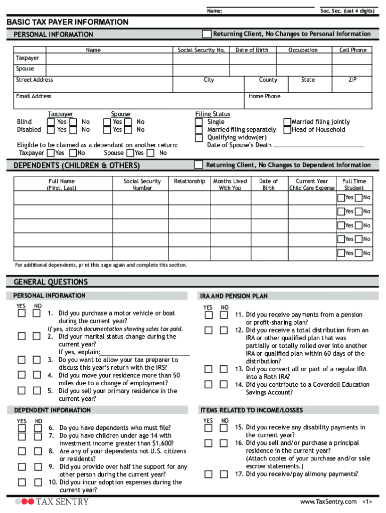  Tax Sentry 2014-2024