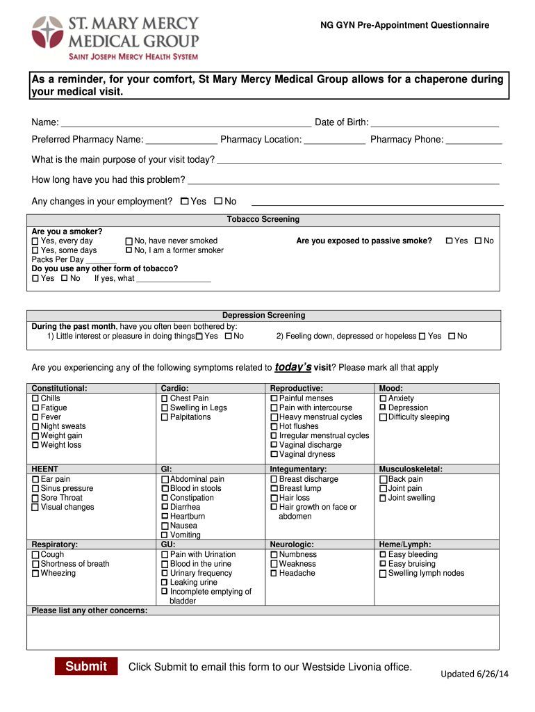 St Mary&#039;s Hospital Discharge Papers  Form