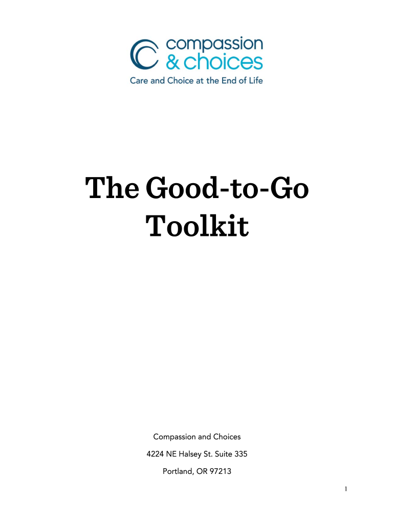 Compassion and Choices Good to Go Toolkit  Form