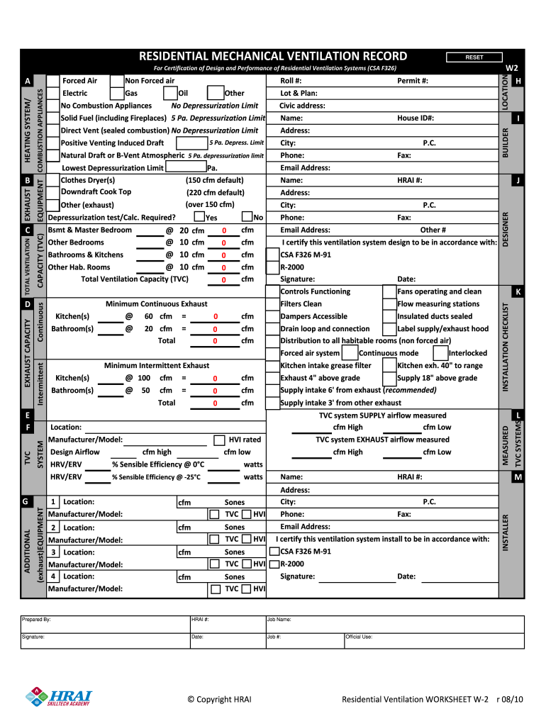 Ventilation Record Com  Form