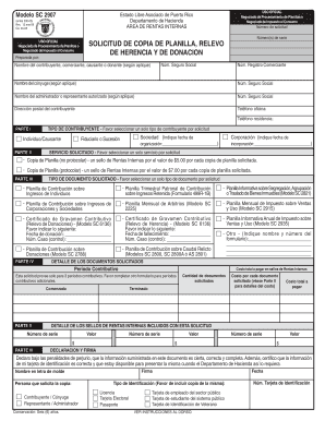 Form 2907 Puerto Rico