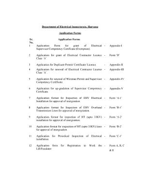 Electrical Supervisor Licence Online Application  Form