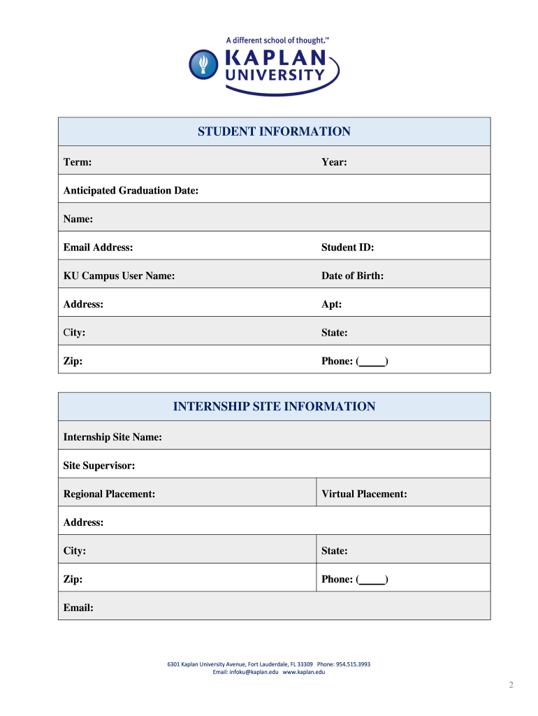 KU Letterhead  Kaplan University  Form