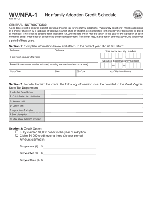 WVNFA 1 State of West Virginia  Form