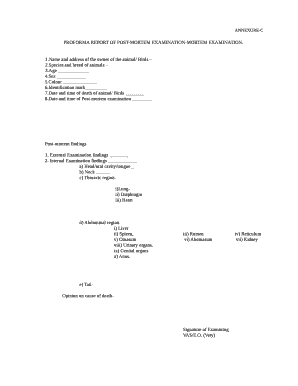 Post Mortem Report Download  Form