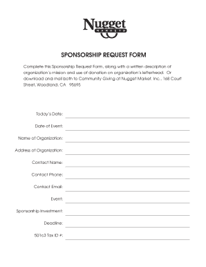 Nugget Donation Request  Form
