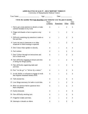 Adhd Child Self Report Form