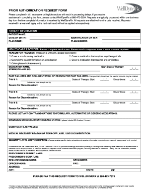 Welldyne Prior Authorization Form